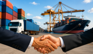 Global shipping and logistics.